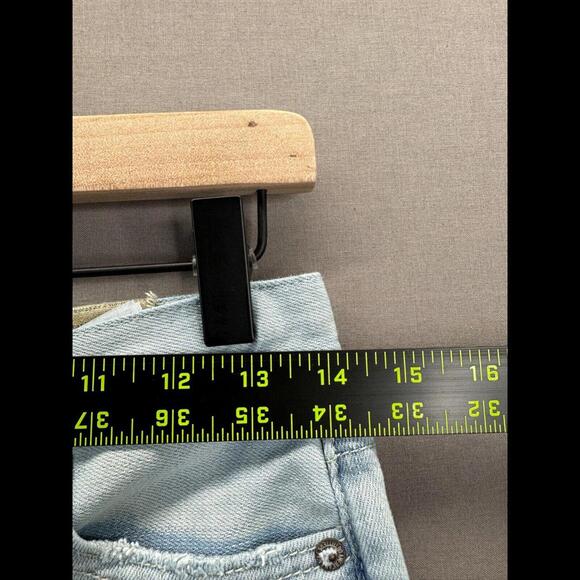 American Eagle Womens Blue Denim Shorts Vintage Hi Rise Festival Size 0 - Picture 7 of 13